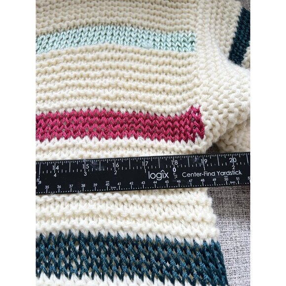 Vtg UNO & UNA Knit Sweater Sz L Colorful Cable Twist 80s 90s Indie Hipster Retro - Picture 9 of 10